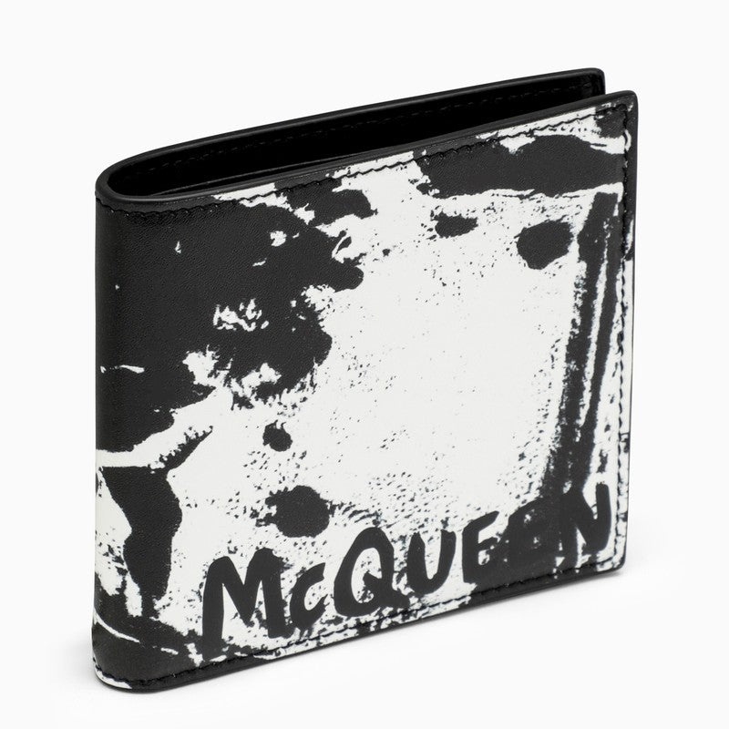 Alexander Mcqueen Black/White Leather Wallet With Logo Men - 1