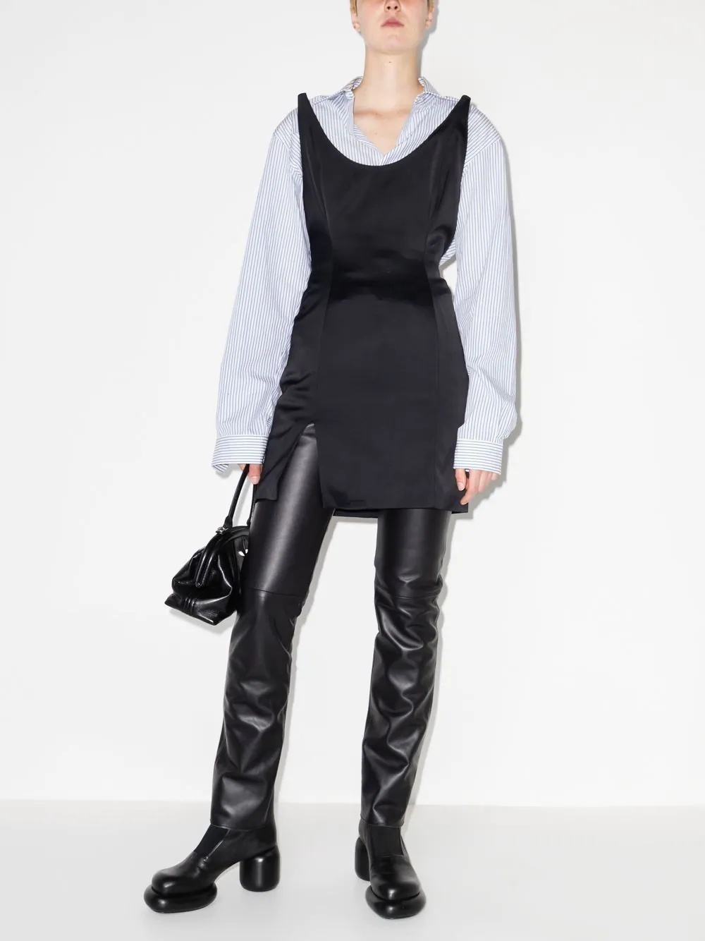 slim-fit leather trousers - 6