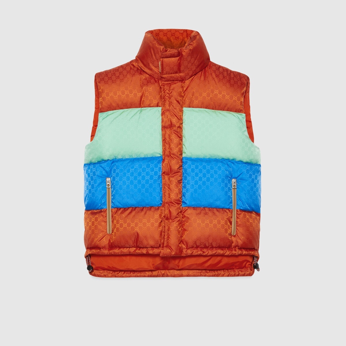 Colorblock GG jacquard down vest - 8