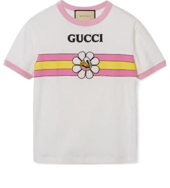 (WMNS) Gucci Cotton Jersey Printed T-Shirt 'Off White' 723566-XJGHL-9088 - 1