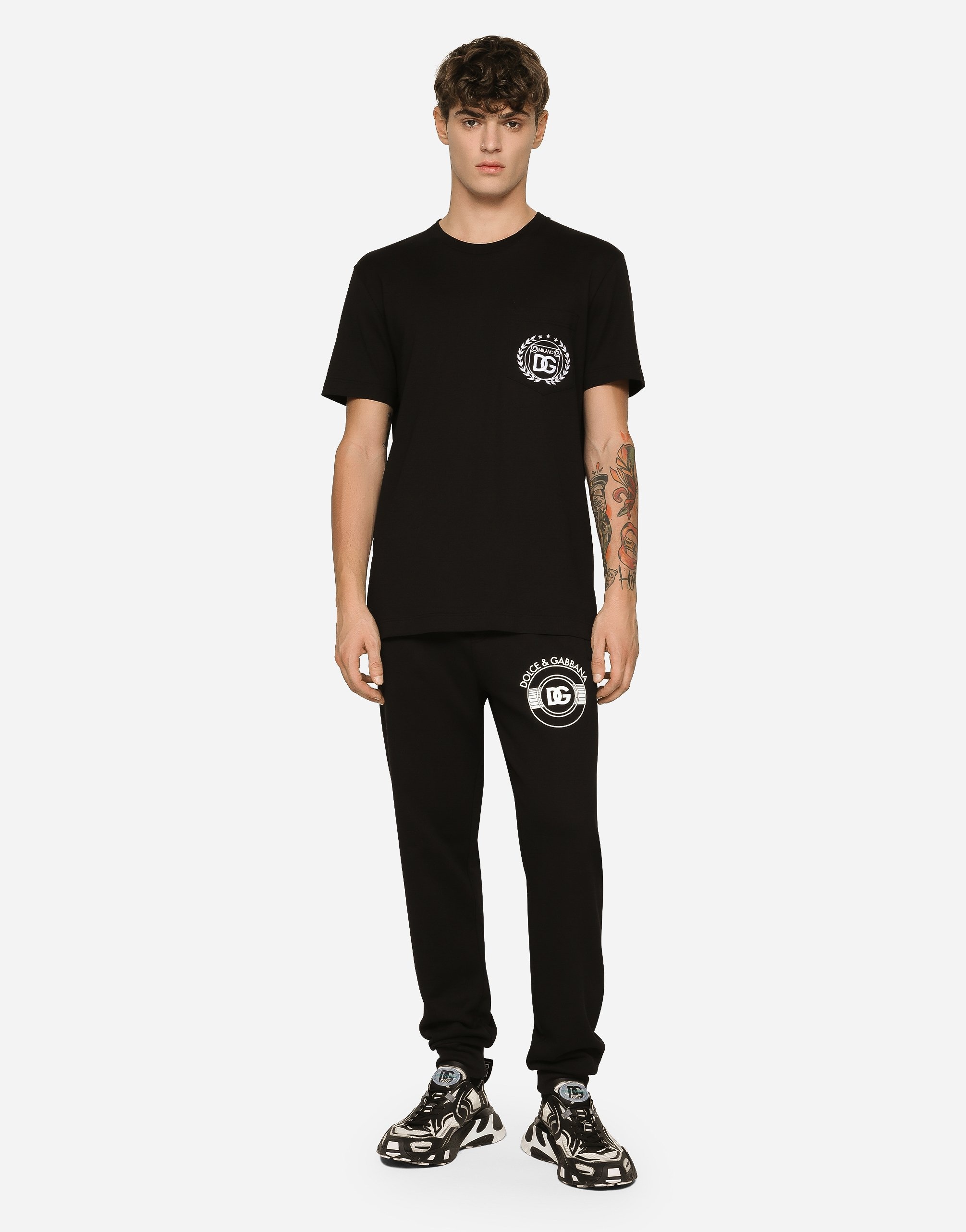 Jersey jogging pants with DG logo print - 2