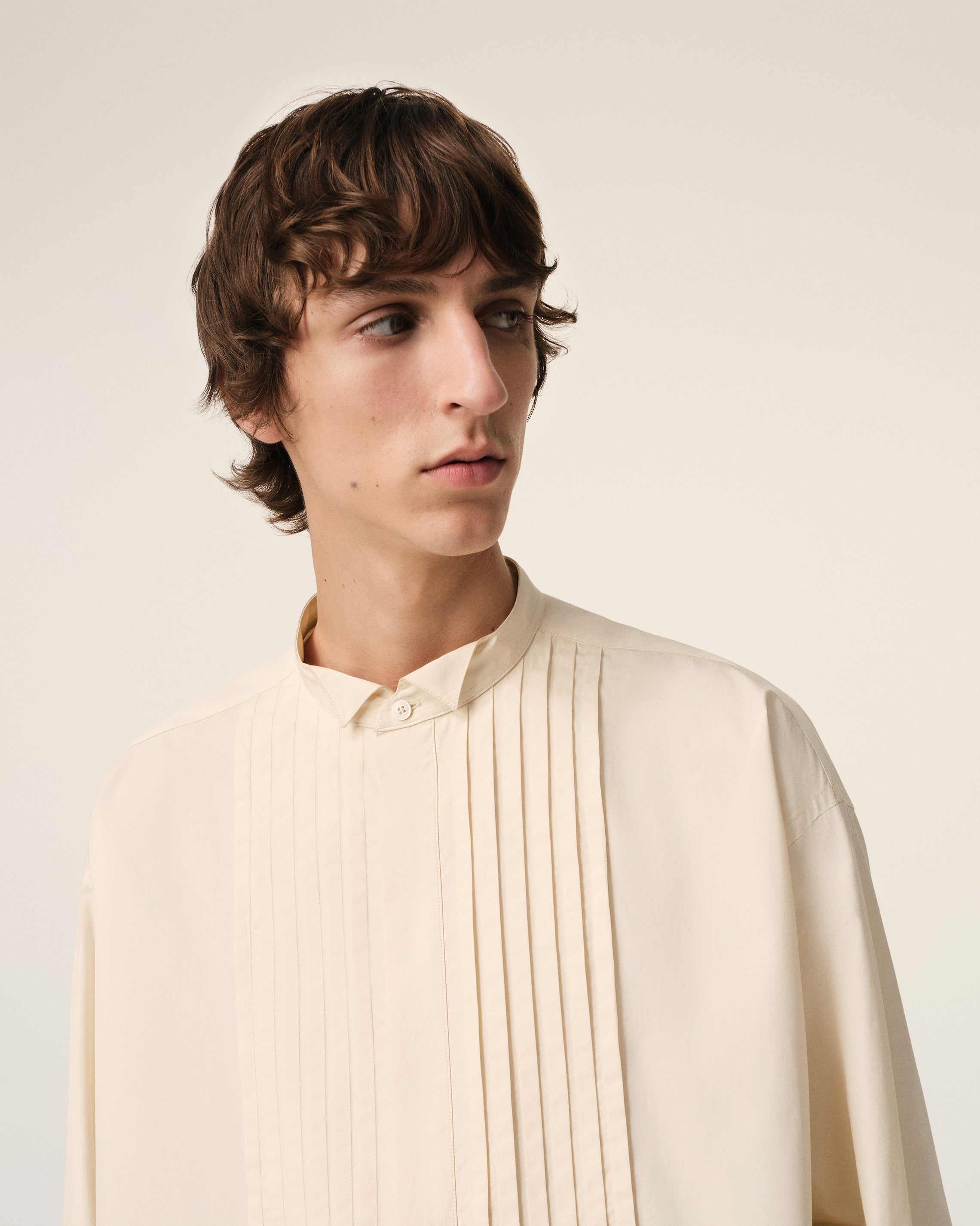 BEIGE COTTON OVERSIZED SHIRT - 4
