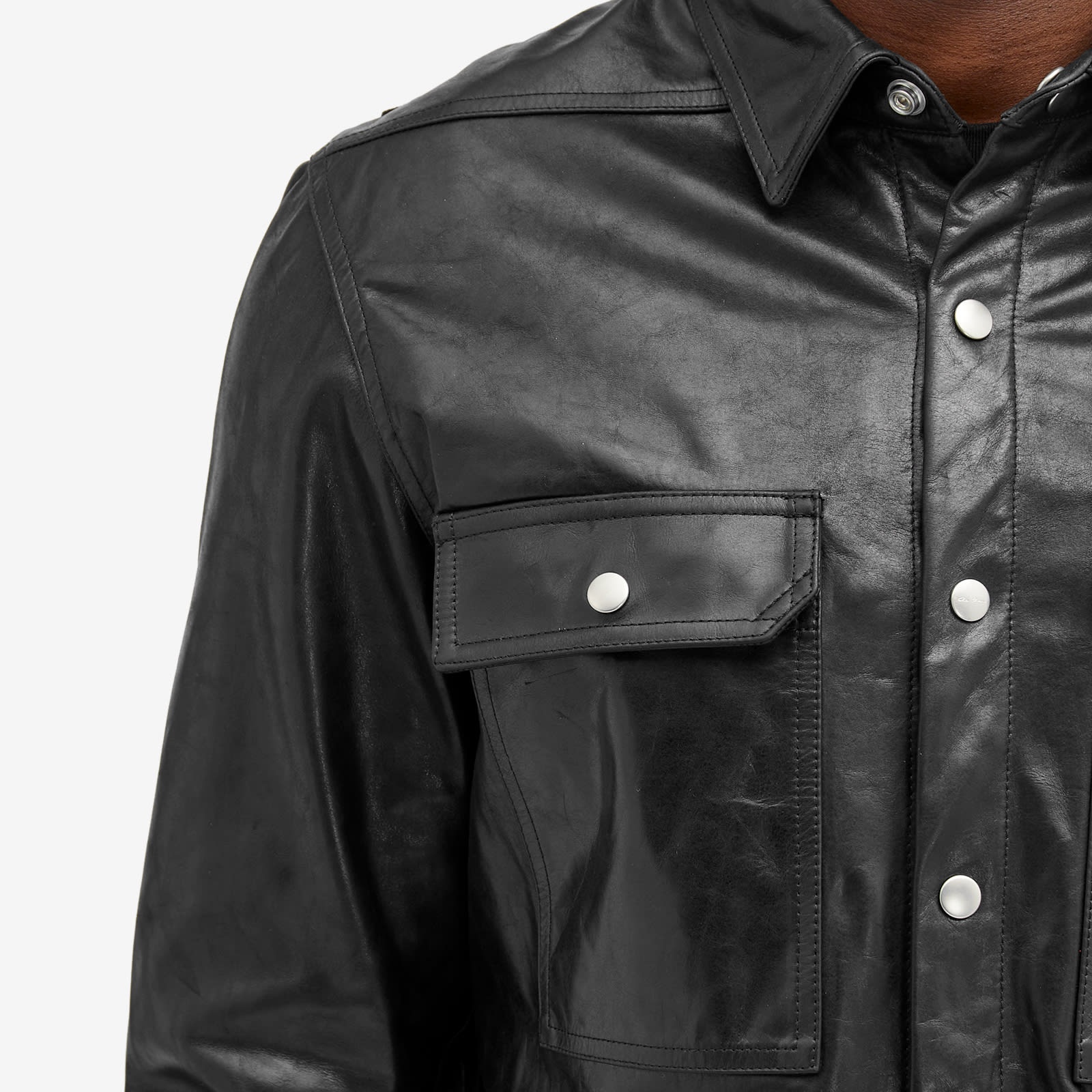 Rick Owens Rick Owens Leather Outershirt | REVERSIBLE