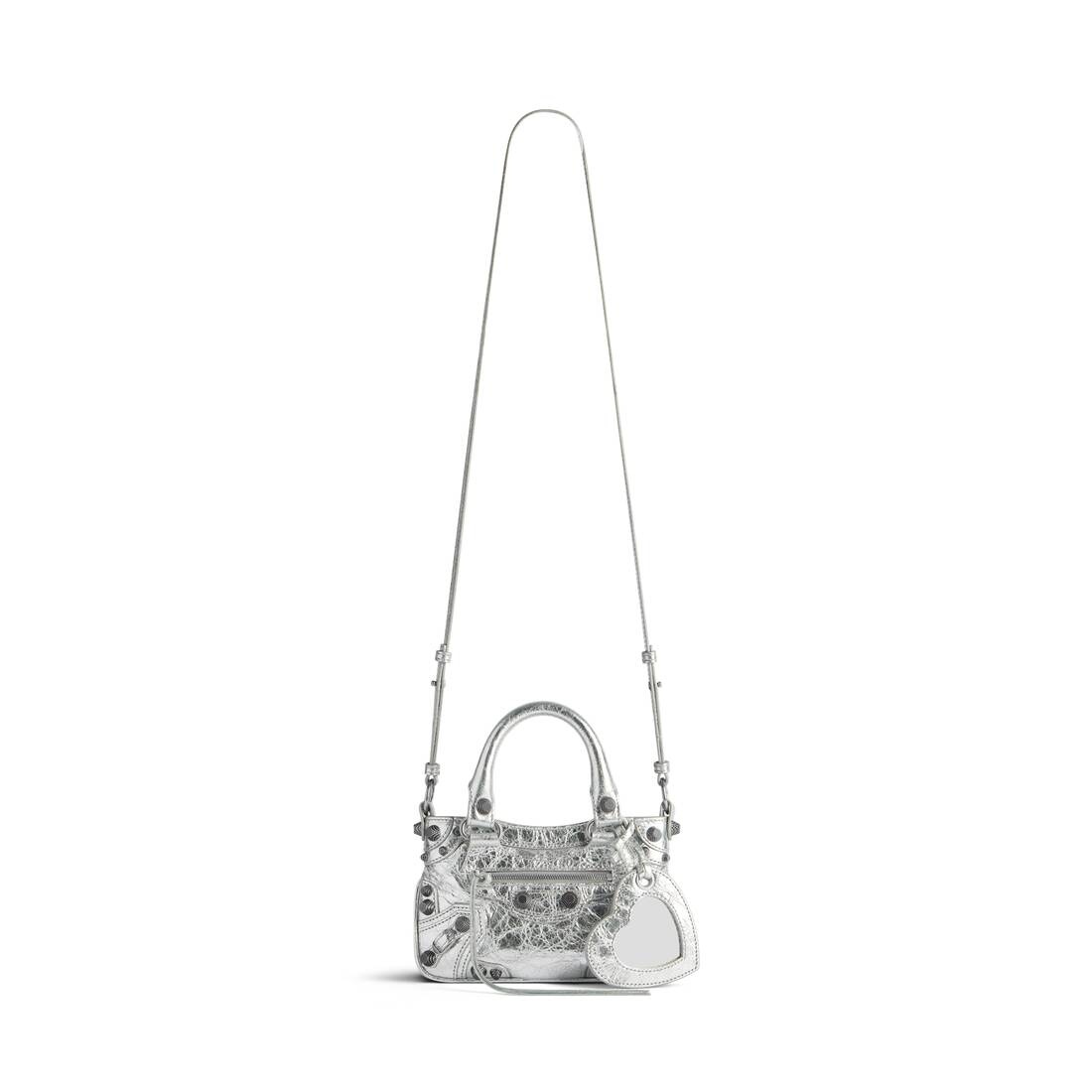 Women's Neo Cagole Mini Tote Bag Metallized in Silver - 5