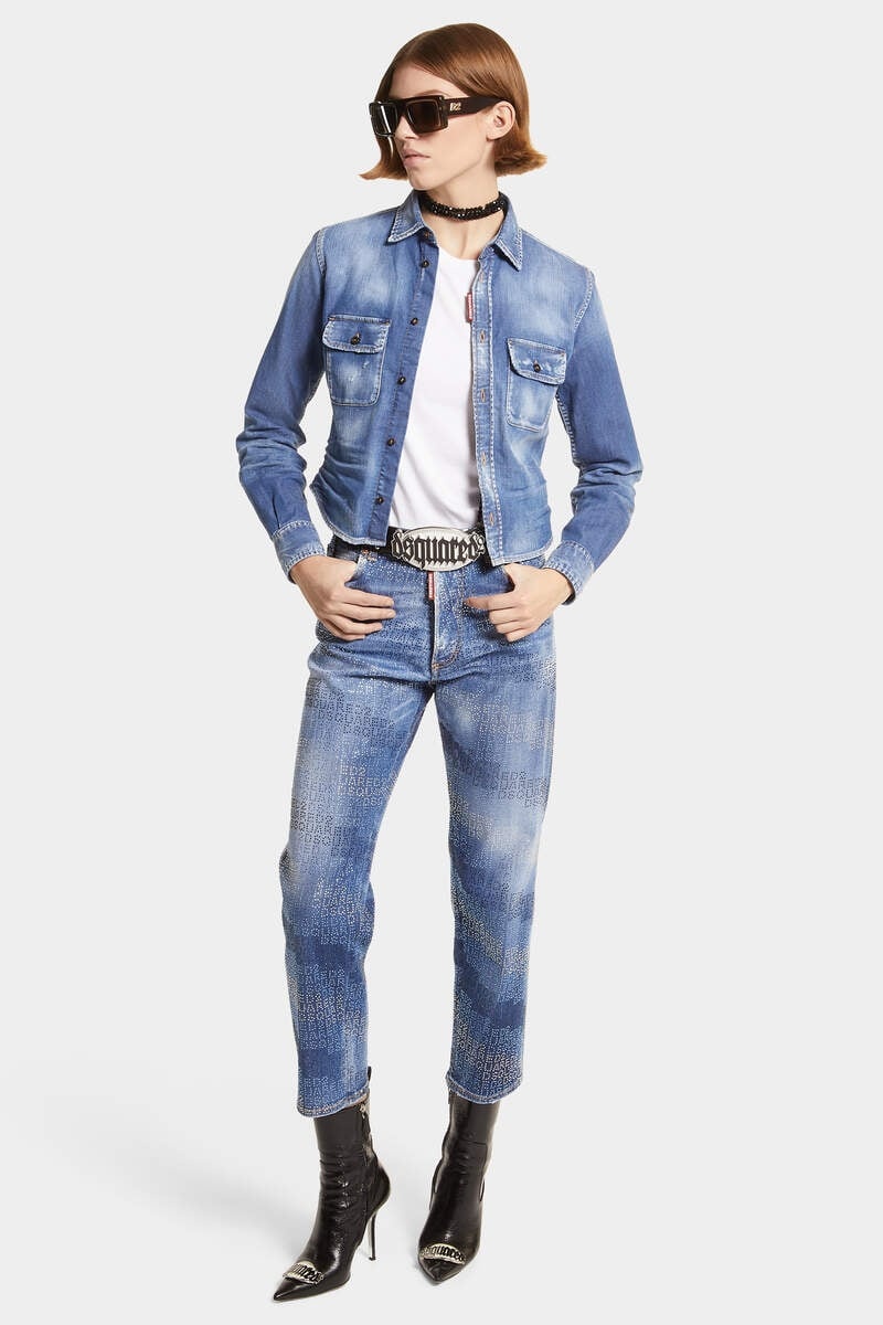 ALLOVER DSQUARED2 CRYSTAL WASH BOSTON JEANS - 3