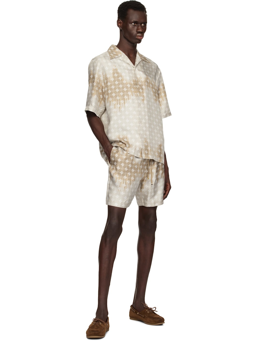 Brown MA Quad Bleached Camp Shirt - 4