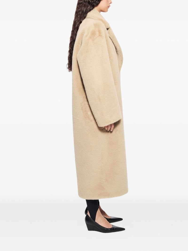 notched-collar faux-fur coat 3
