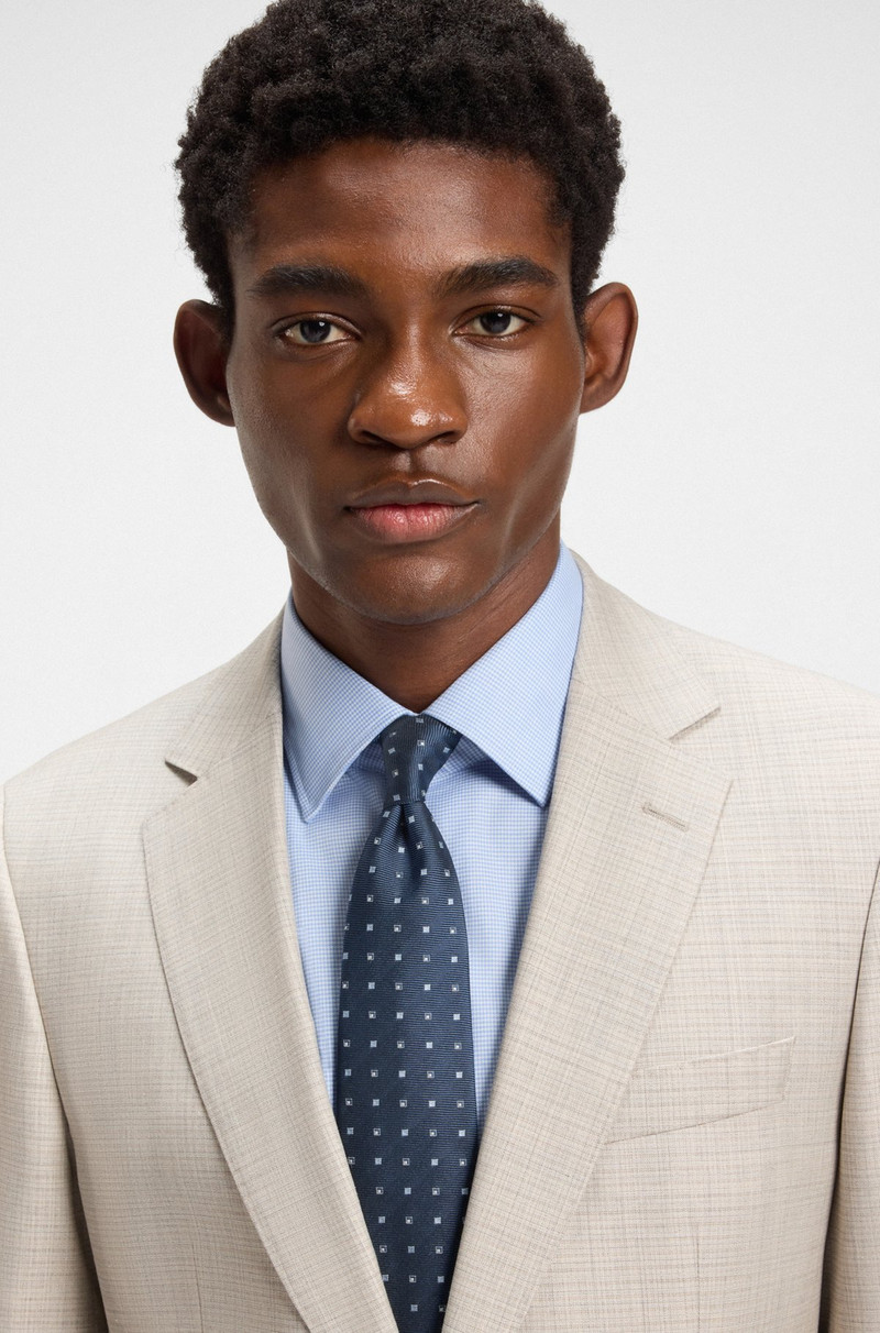 BOSS SILK-BLEND TIE WITH MICRO PATTERN outlook