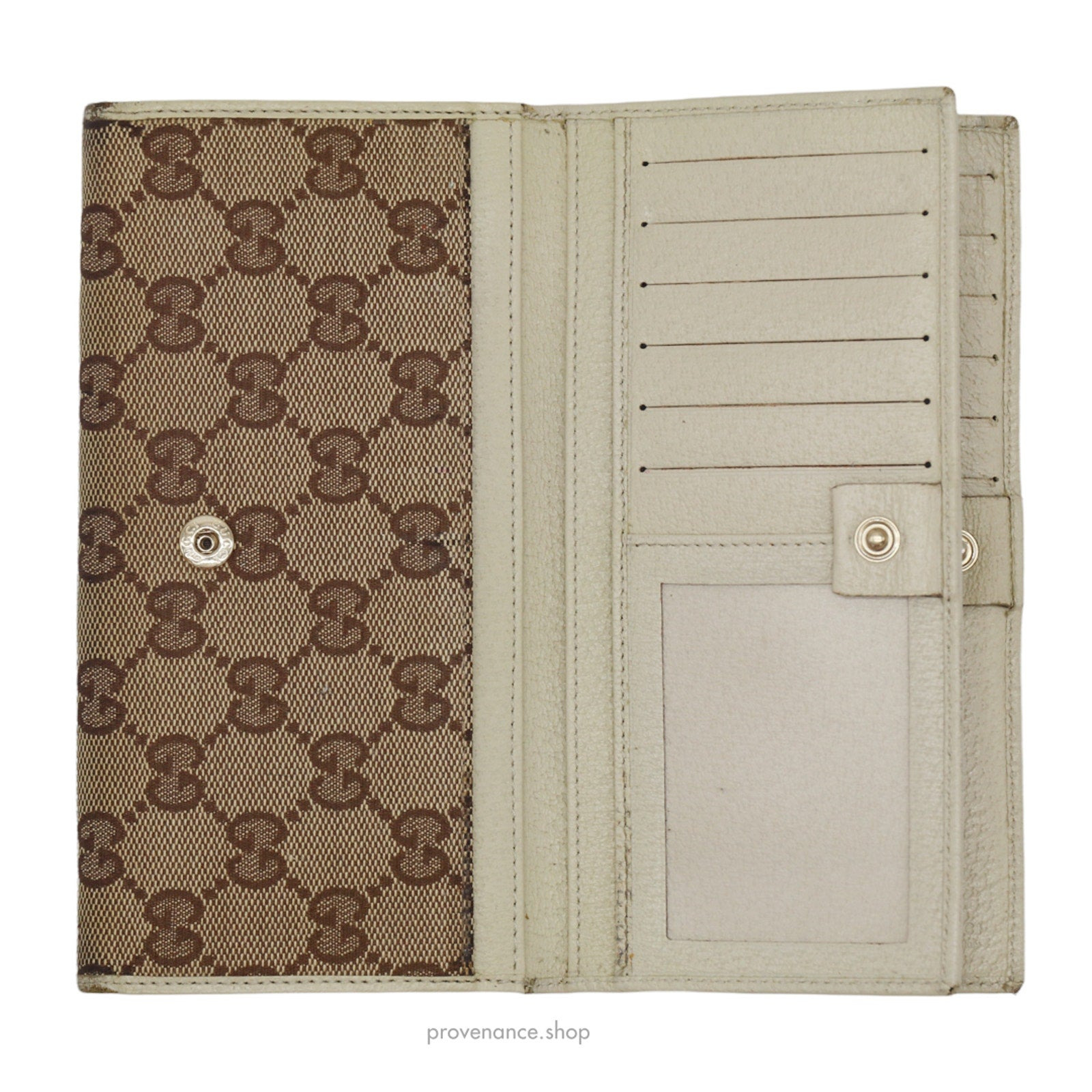 Gucci GG Canvas Long Wallet - White - 7