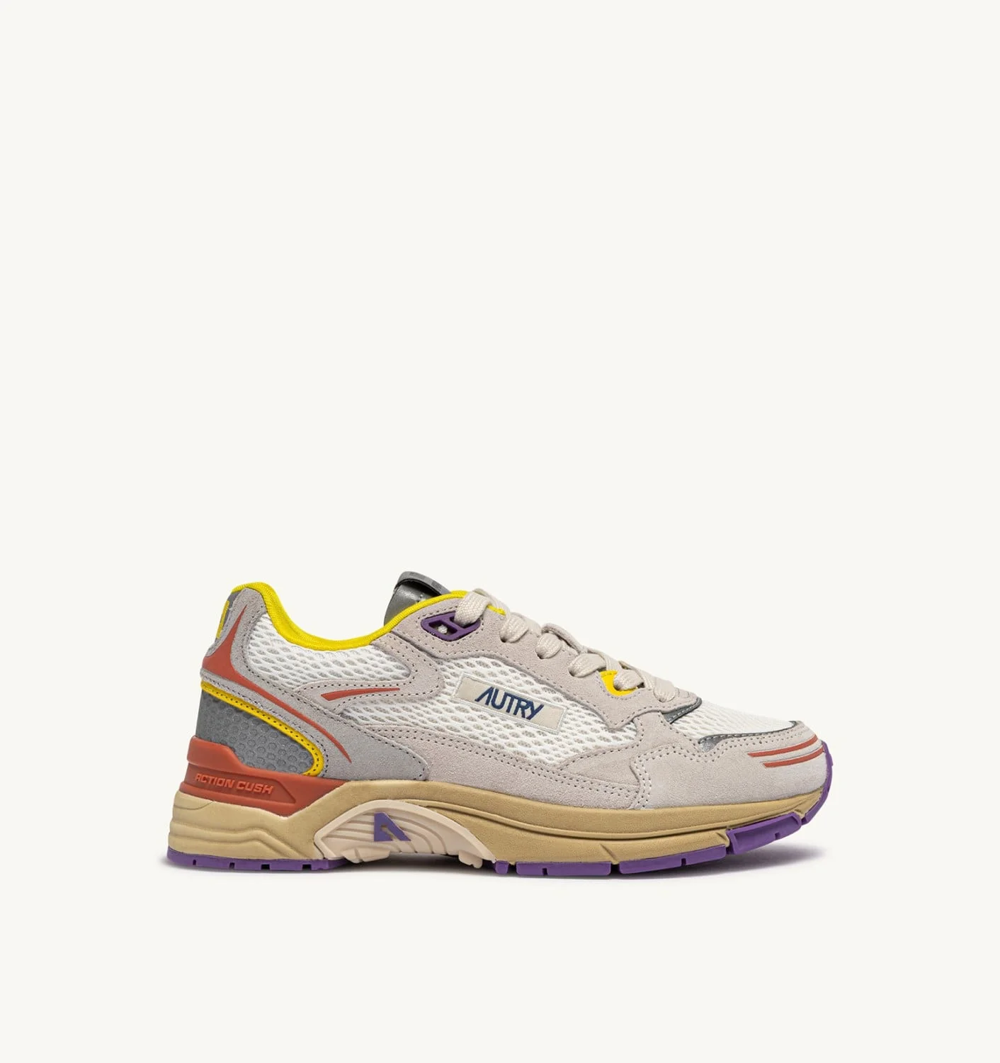 HYPERWAY SNEAKERS IN WHITE AND ARABESQUE SUEDE AND MESH - 1