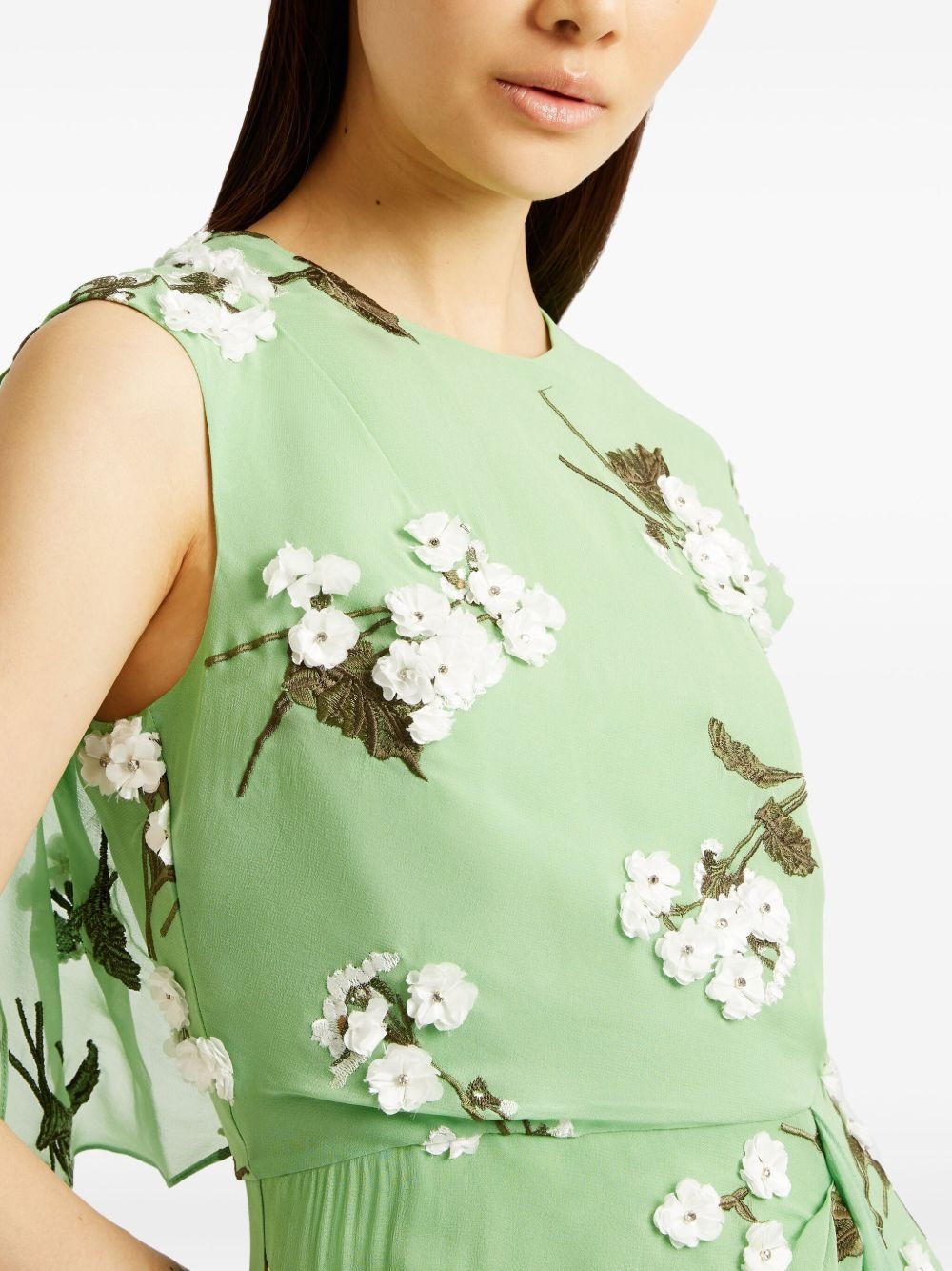 embellished chiffon midi dress - 5