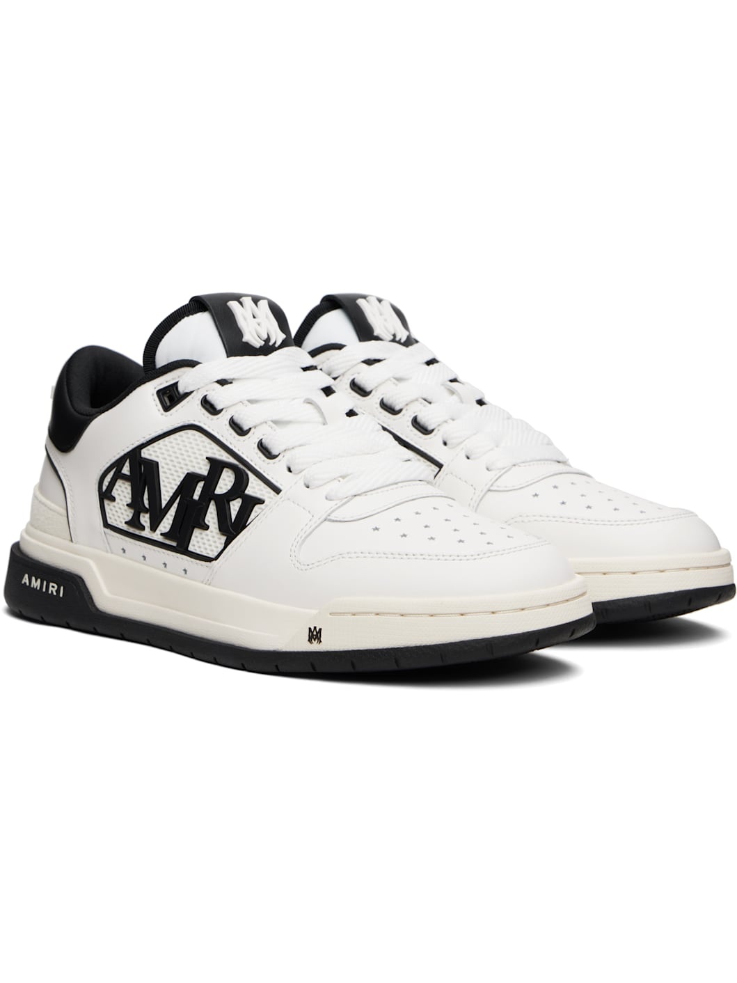 White & Black Classic Low Sneakers - 4