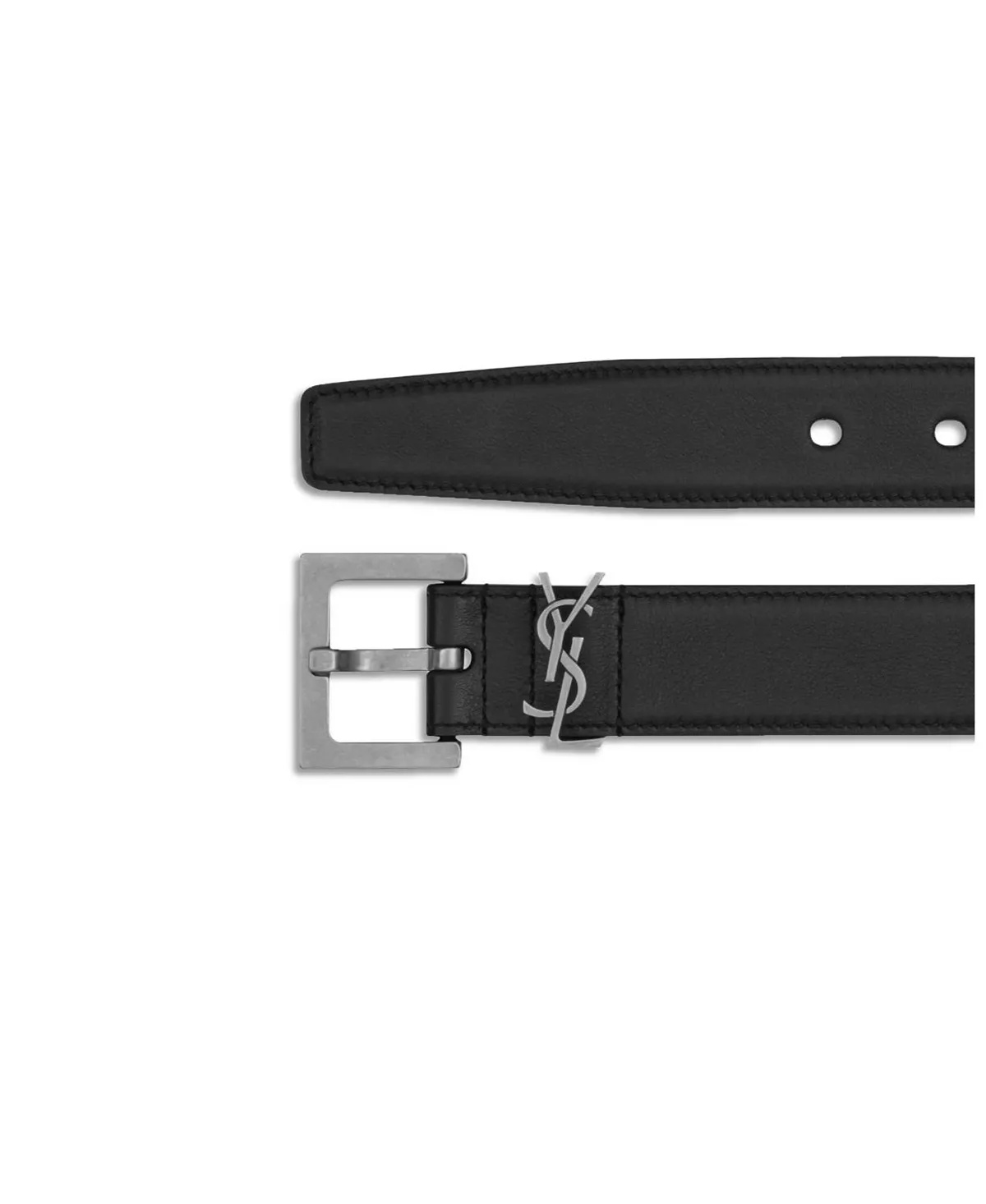 Cassandre Belt with Square Buckle in Smooth Leather - 2