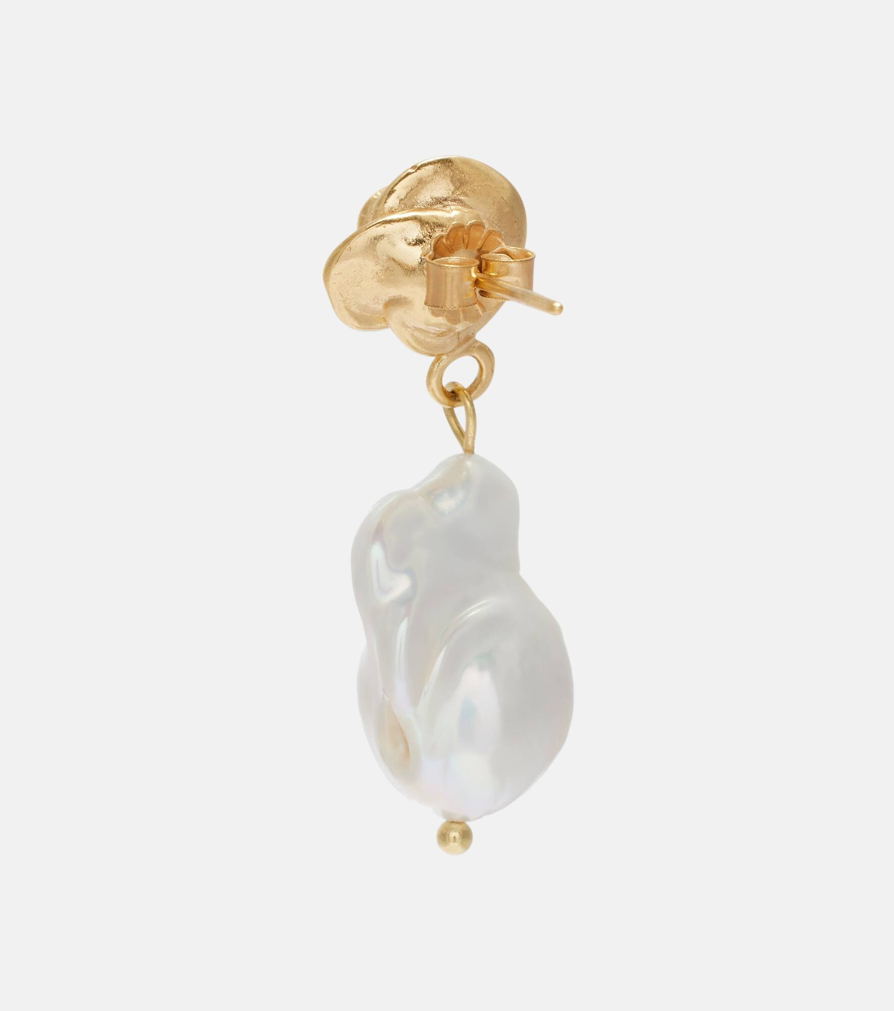 Baroque pearl gold-plated drop earrings - 5