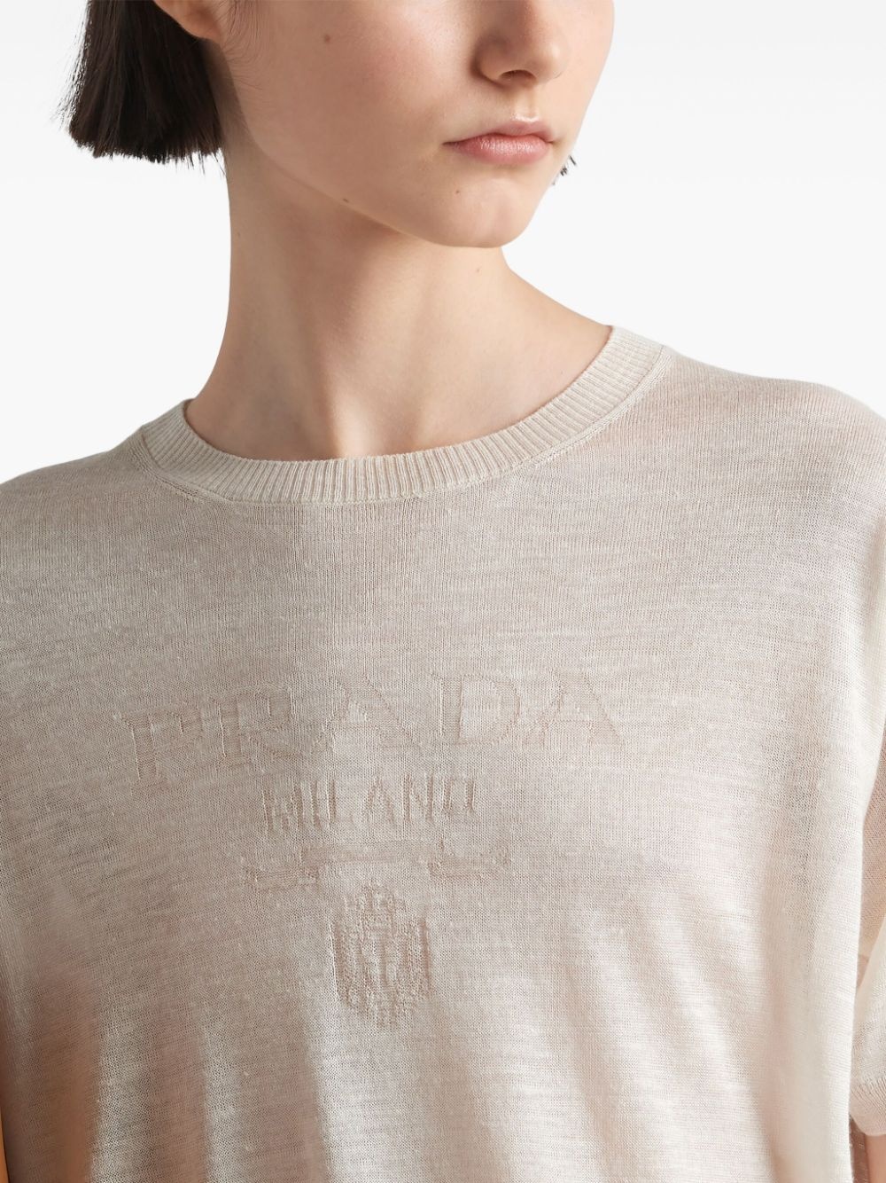 logo-jacquard silk jumper - 5
