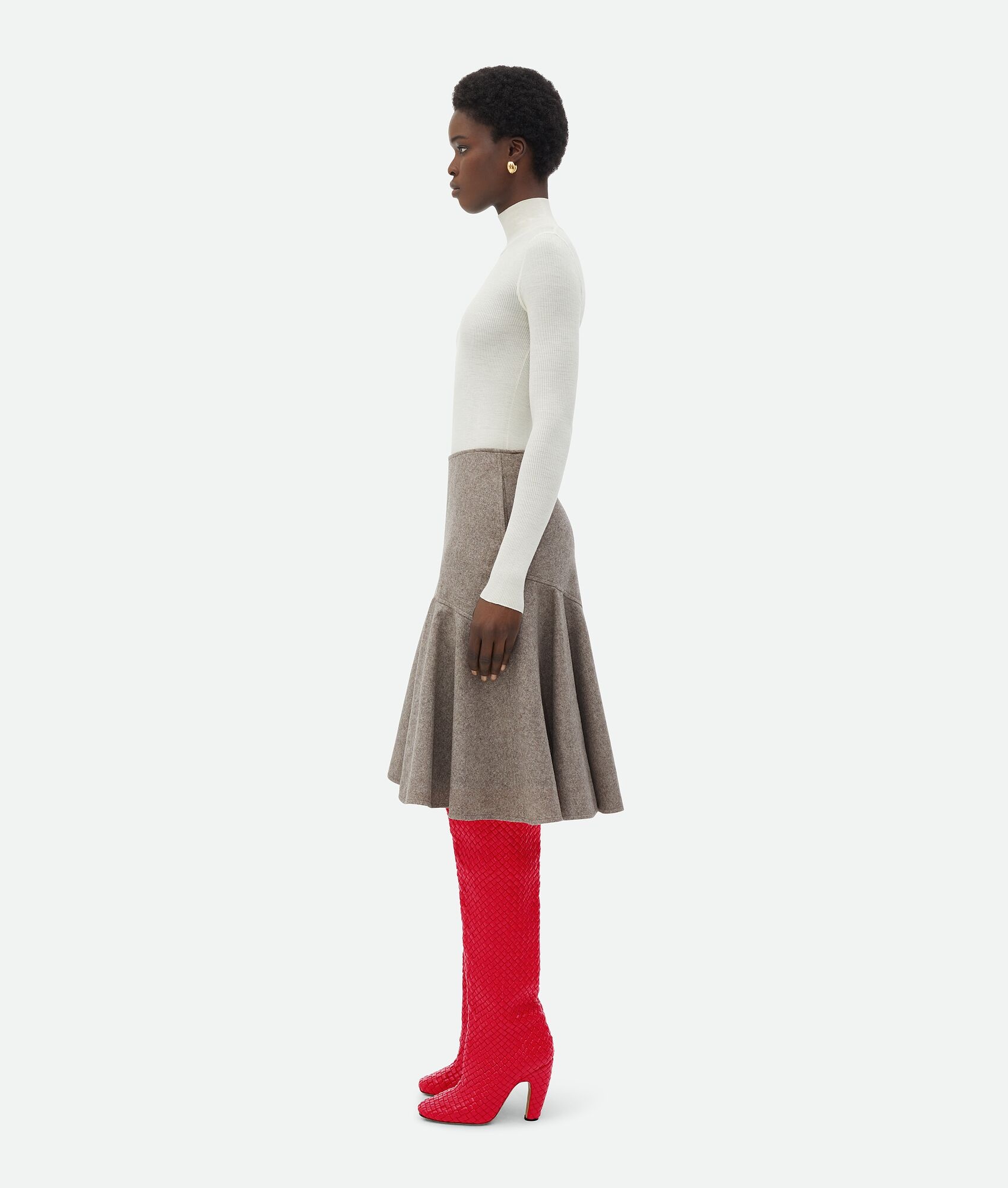 Wool Flannel A-Line Skirt - 2