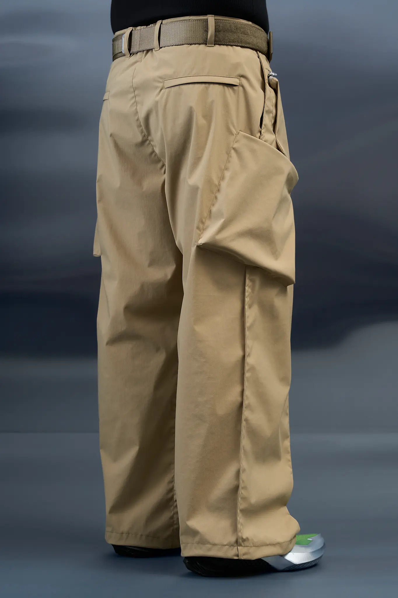 P45A-E Encapsulated Nylon Single Pleat Cargo Trouser Khaki - 6