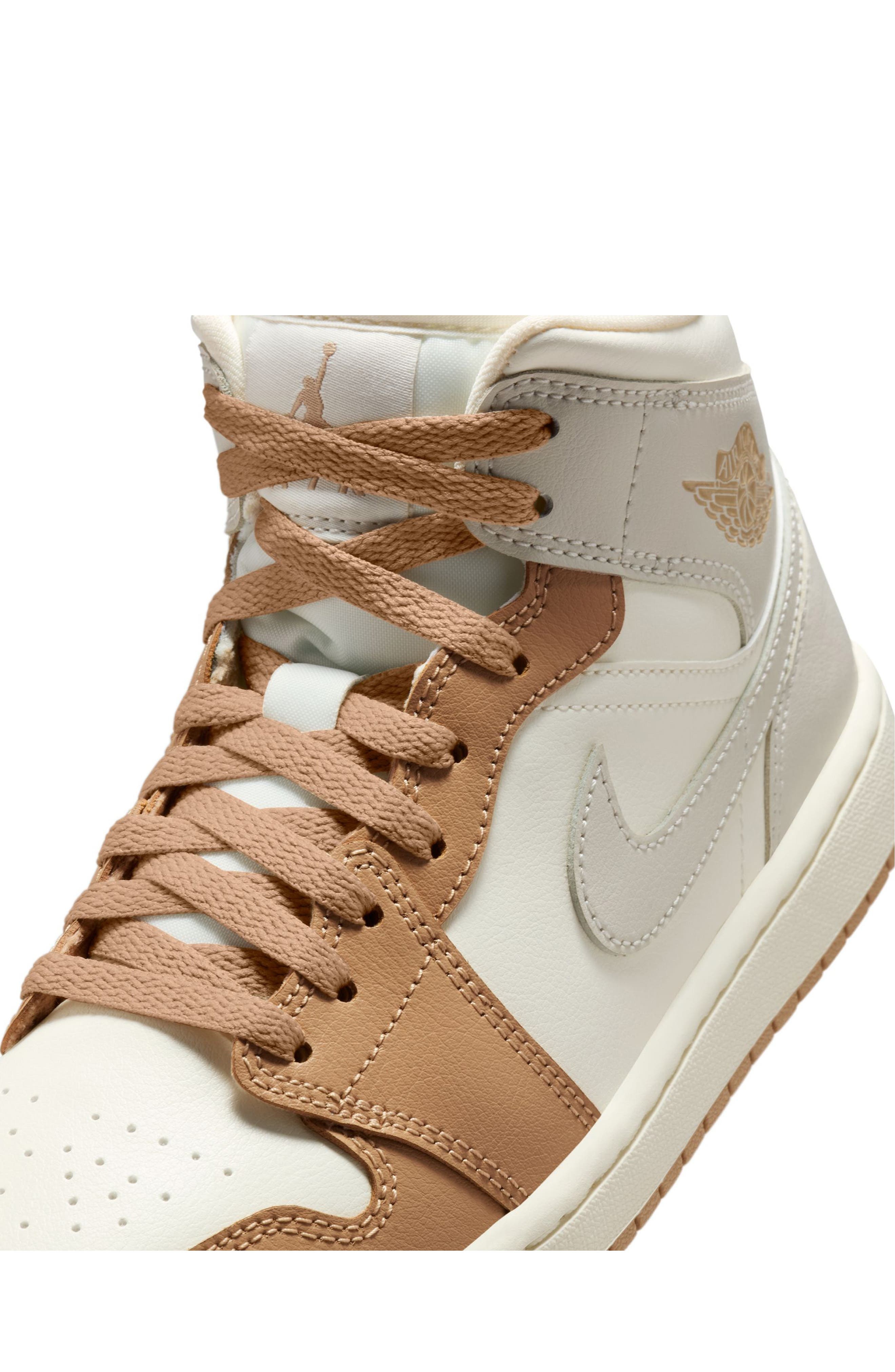 Air Jordan 1 Mid Sneaker in 118 Palivr/ltowbr at Nordstrom - 8