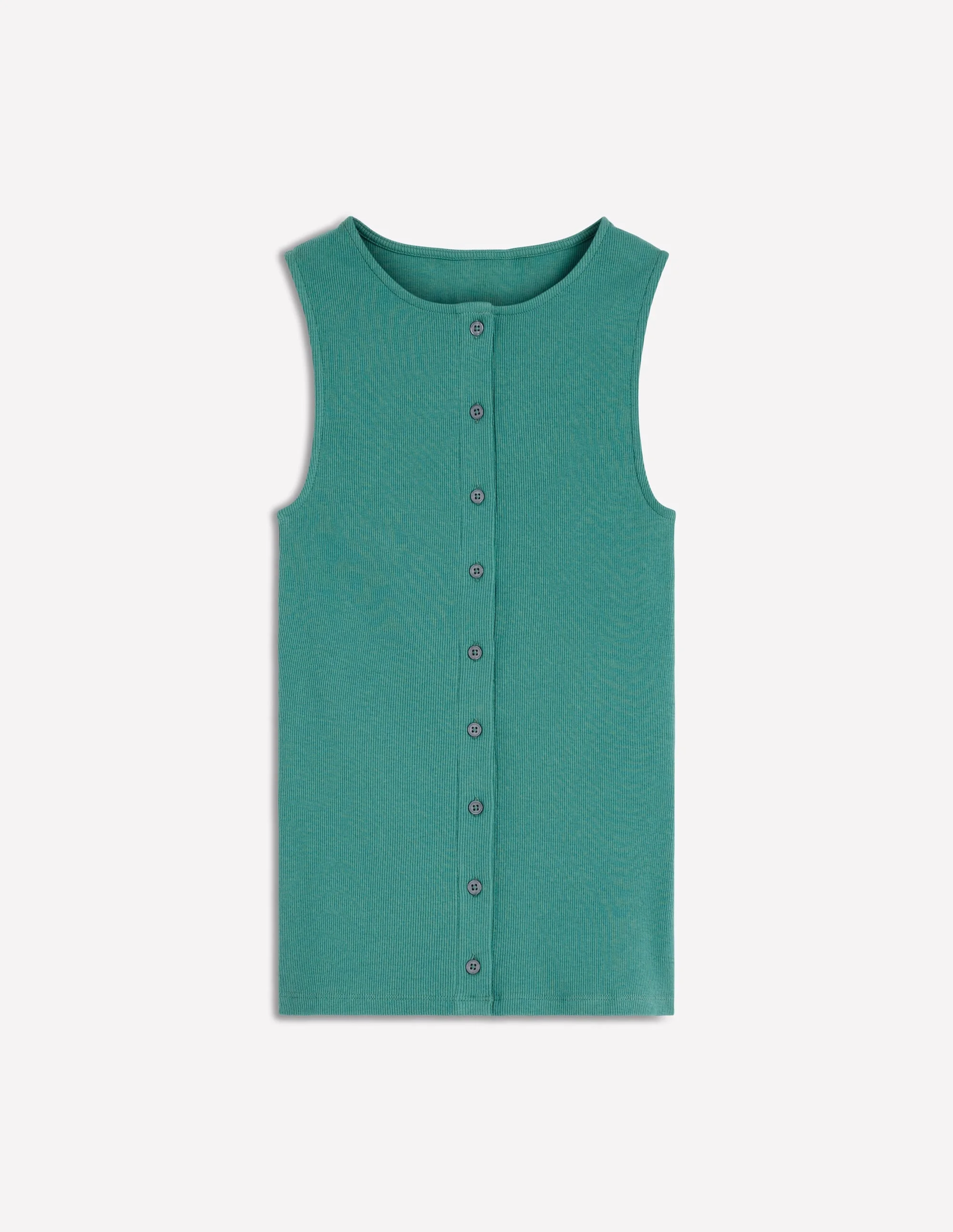Evie Button Through Rib Vest-Deep Sea - 1