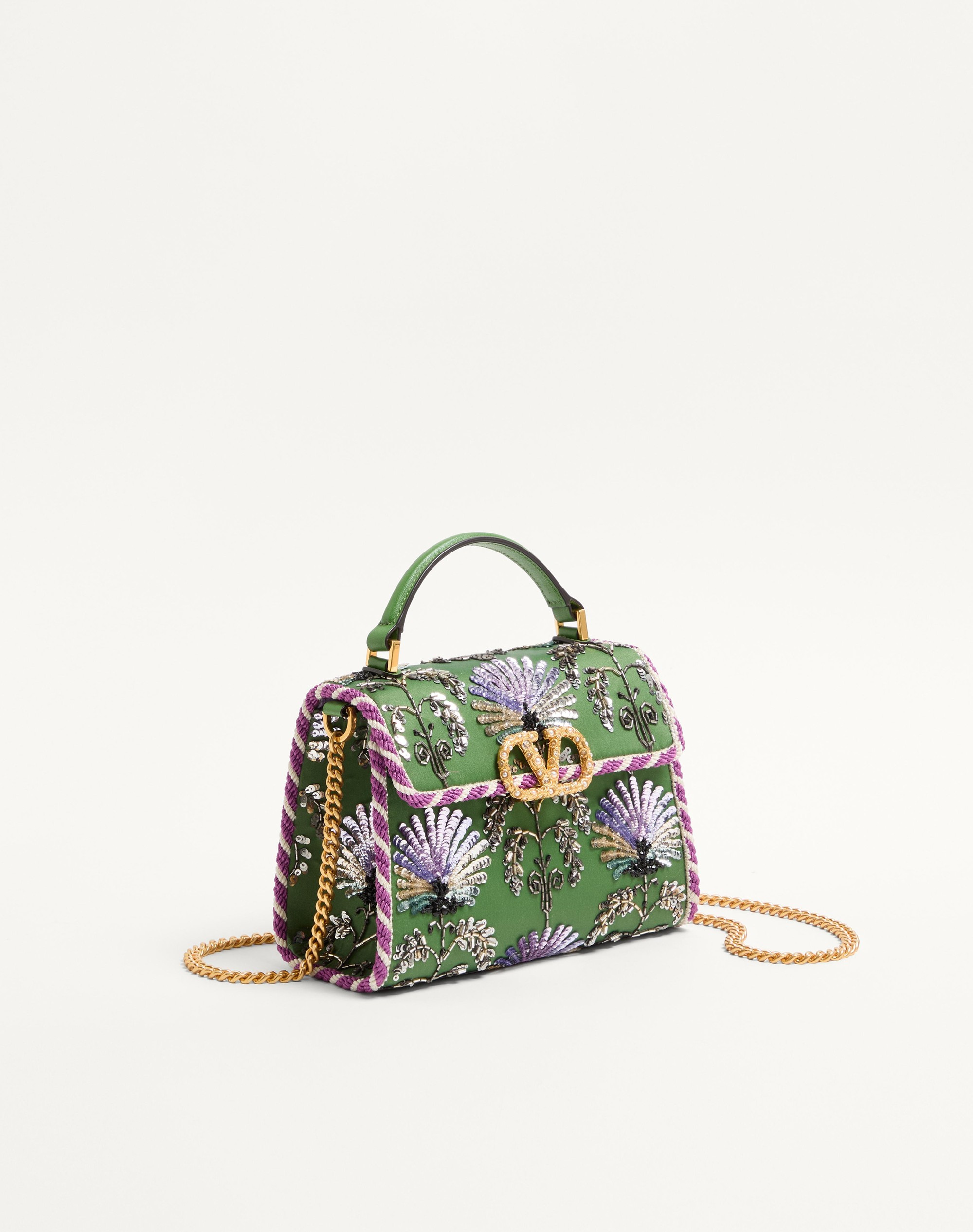 VALENTINO GARAVANI VSLING MINI EMBROIDERED HANDBAG WITH JEWEL LOGO - 3