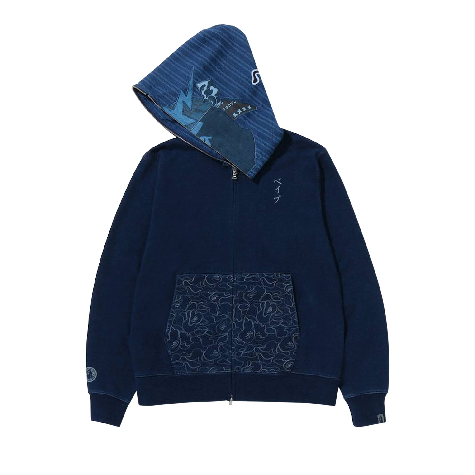 BAPE Shark Full Zip Hoodie 'Indigo' - 1