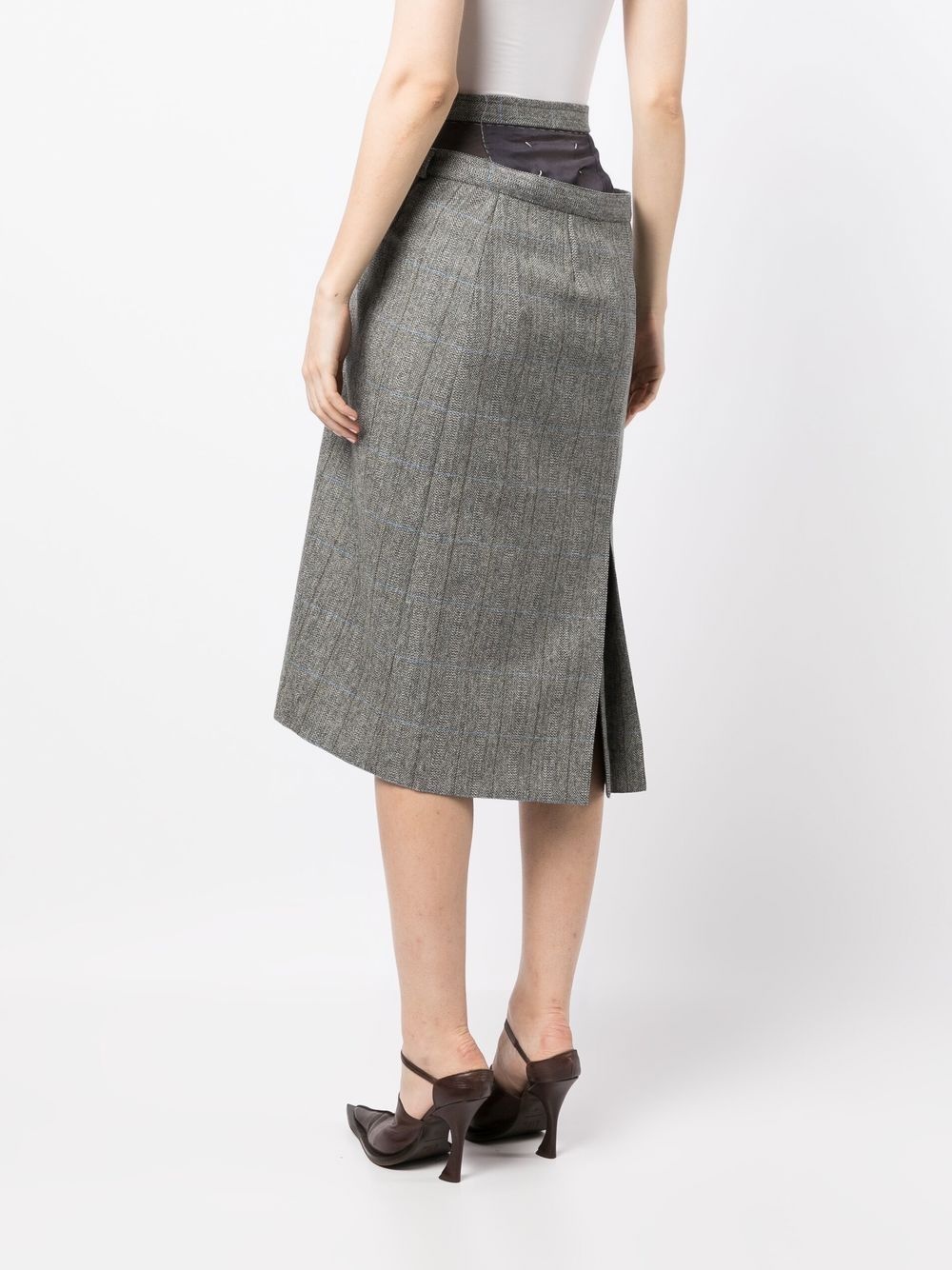 asymmetric draped skirt - 4