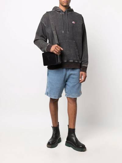 Diesel logo-patch long-sleeved hoodie outlook