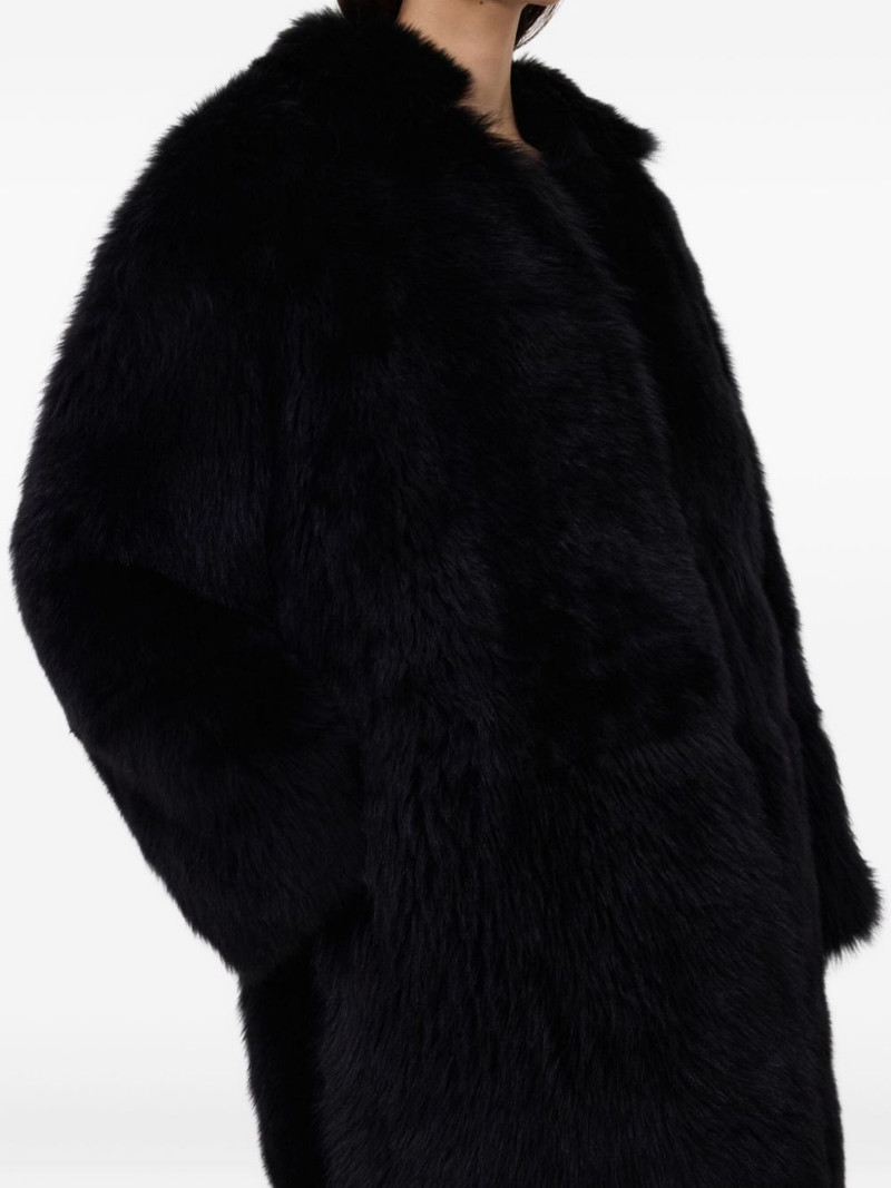 shearling spread-collar coat 5