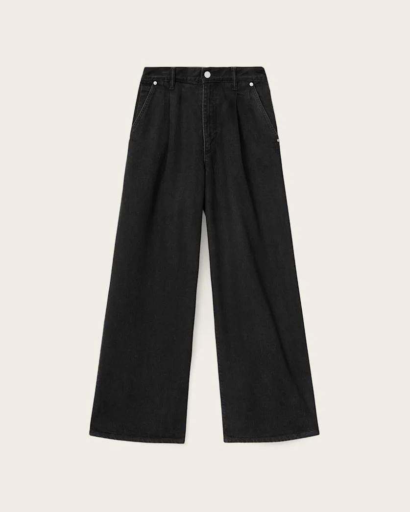 HAZE PLEATED WIDE LEG JEANS - 1