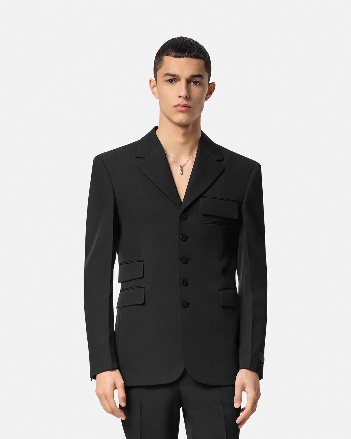 Light Wool Five-Button Blazer - 4