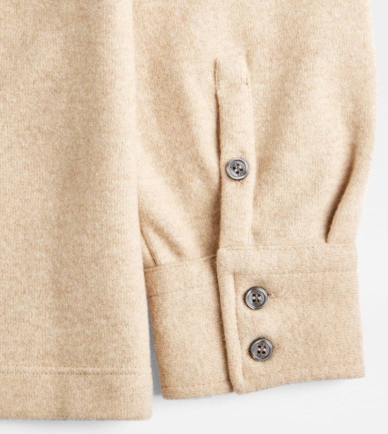 CASHMERE BLEND POLO SHIRT - BEIGE 4