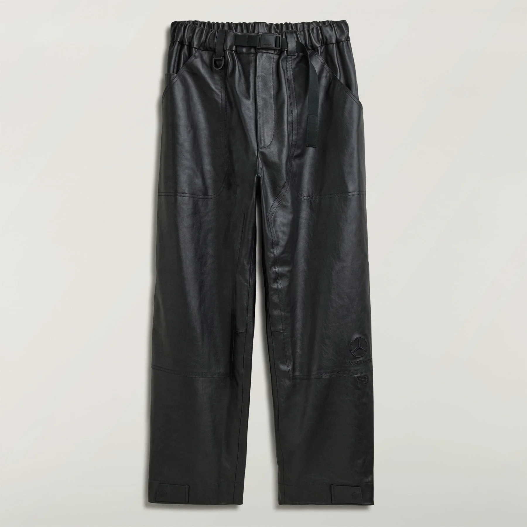 Y-3 MERCEDES LEATHER RACING PANTS - 1