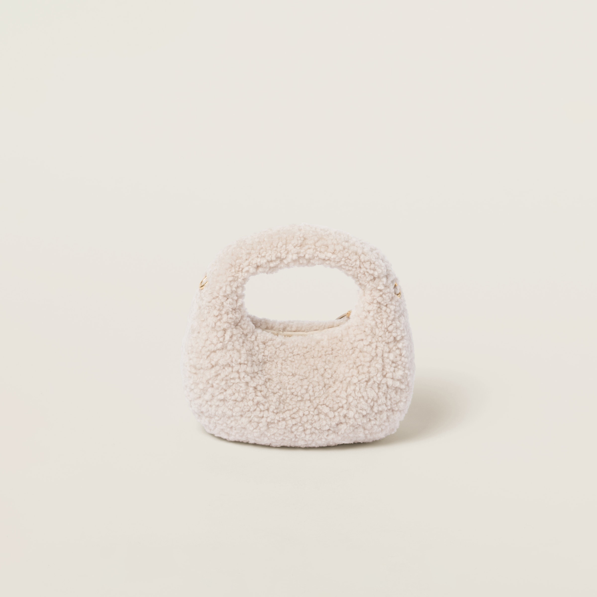 Wander shearling hobo bag with leather details - 4