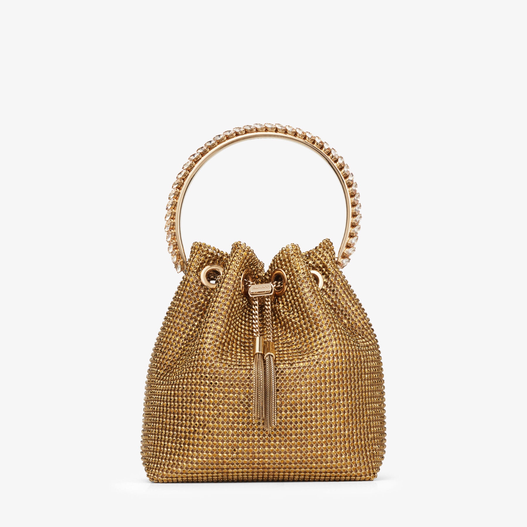 Bon Bon
Gold Satin Crystal Mesh Bag with Crystal Handle - 1