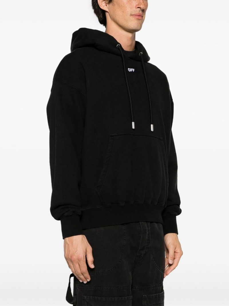 Arrows-embroidered cotton hoodie 3