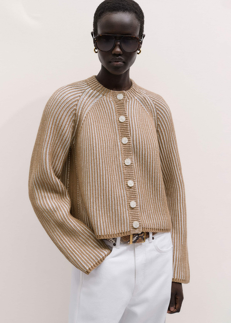 Contrast Rib Cardigan 4