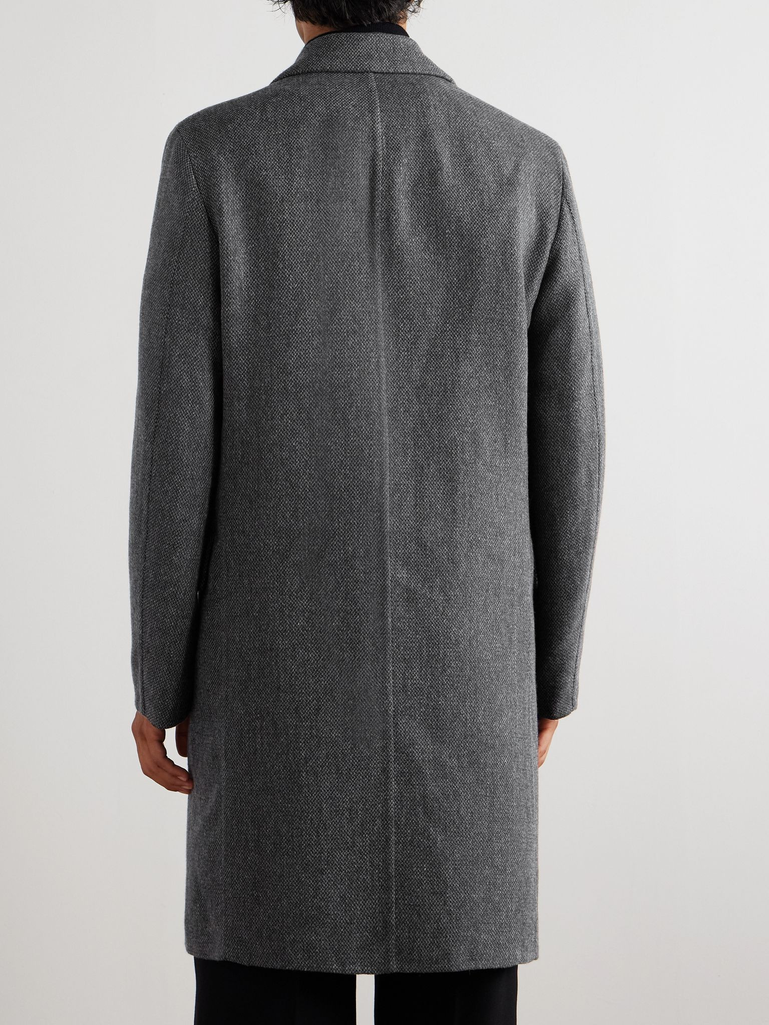 John Cashmere and Linen-Blend Coat Gray - 4