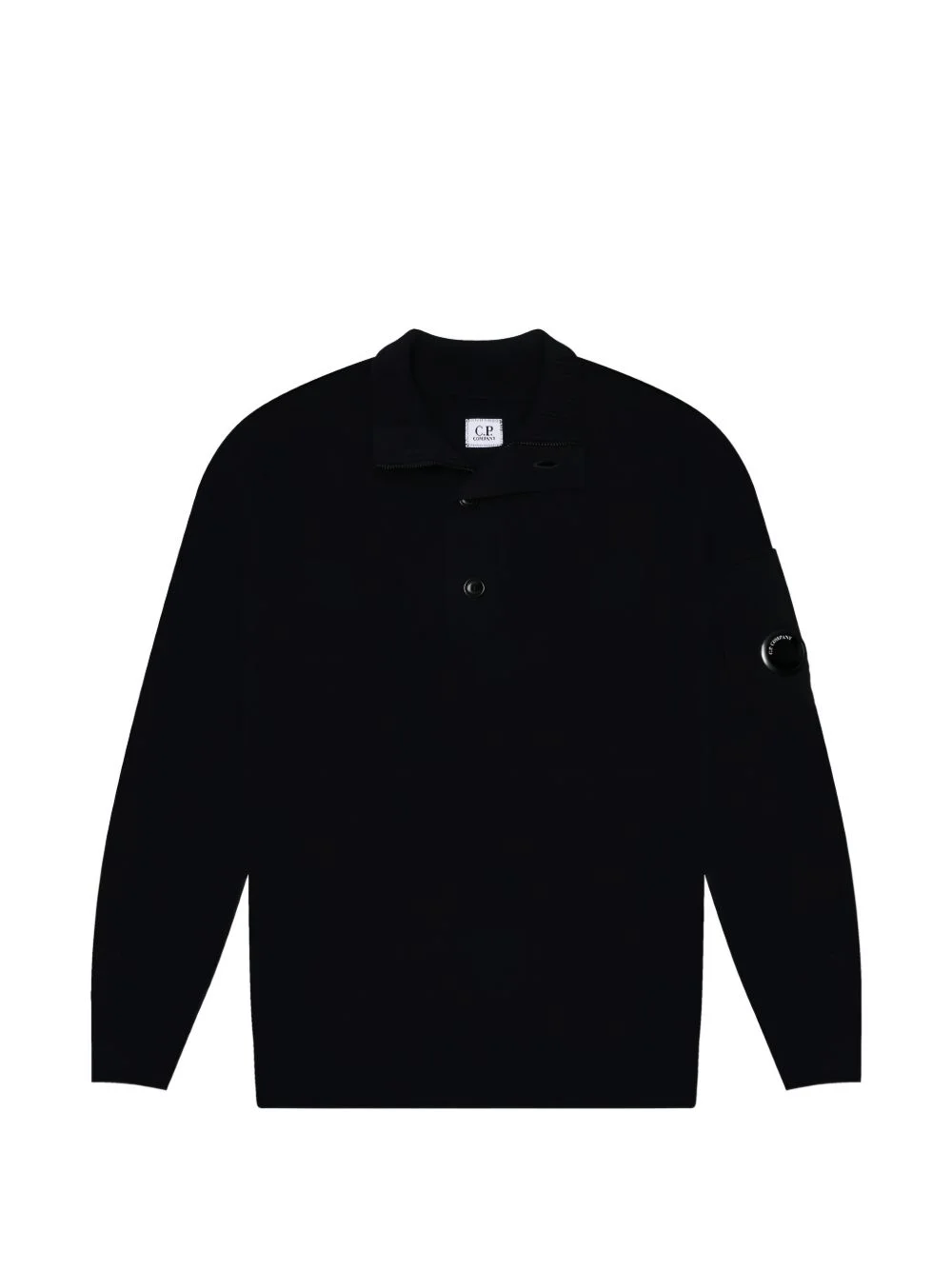 lens-detail button-up sweater - 1