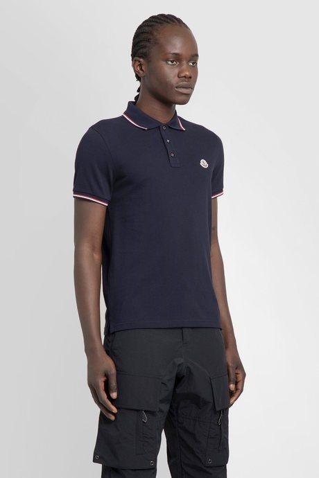 Moncler men's navy logo polo shirt - 2