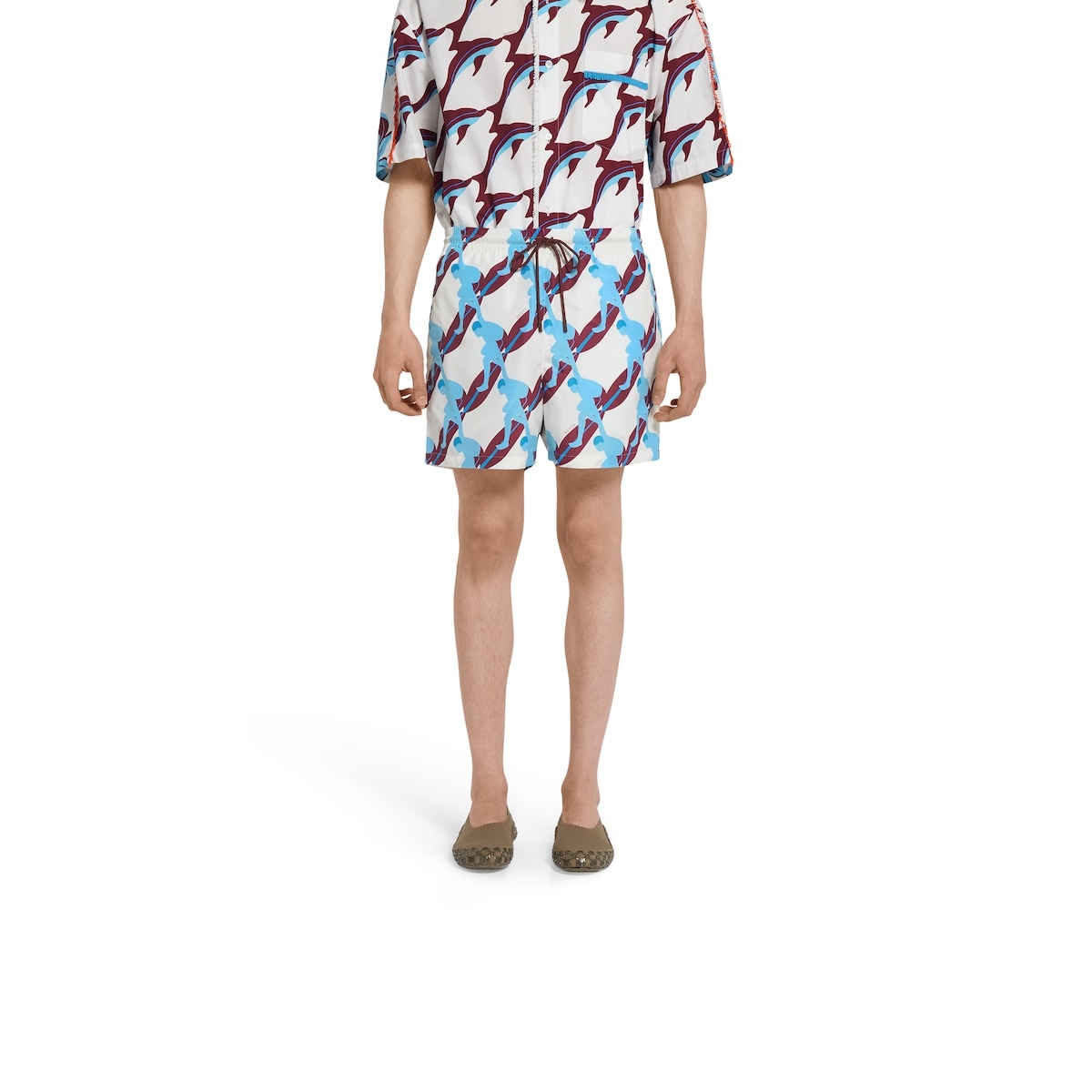 Printed technical poplin swim short - 3