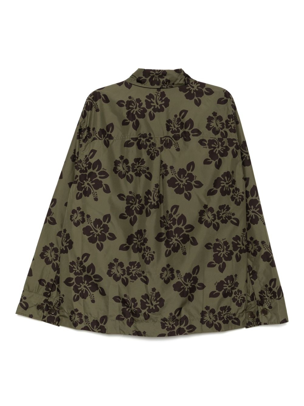 hibiscus-print lightweight jacket - 2
