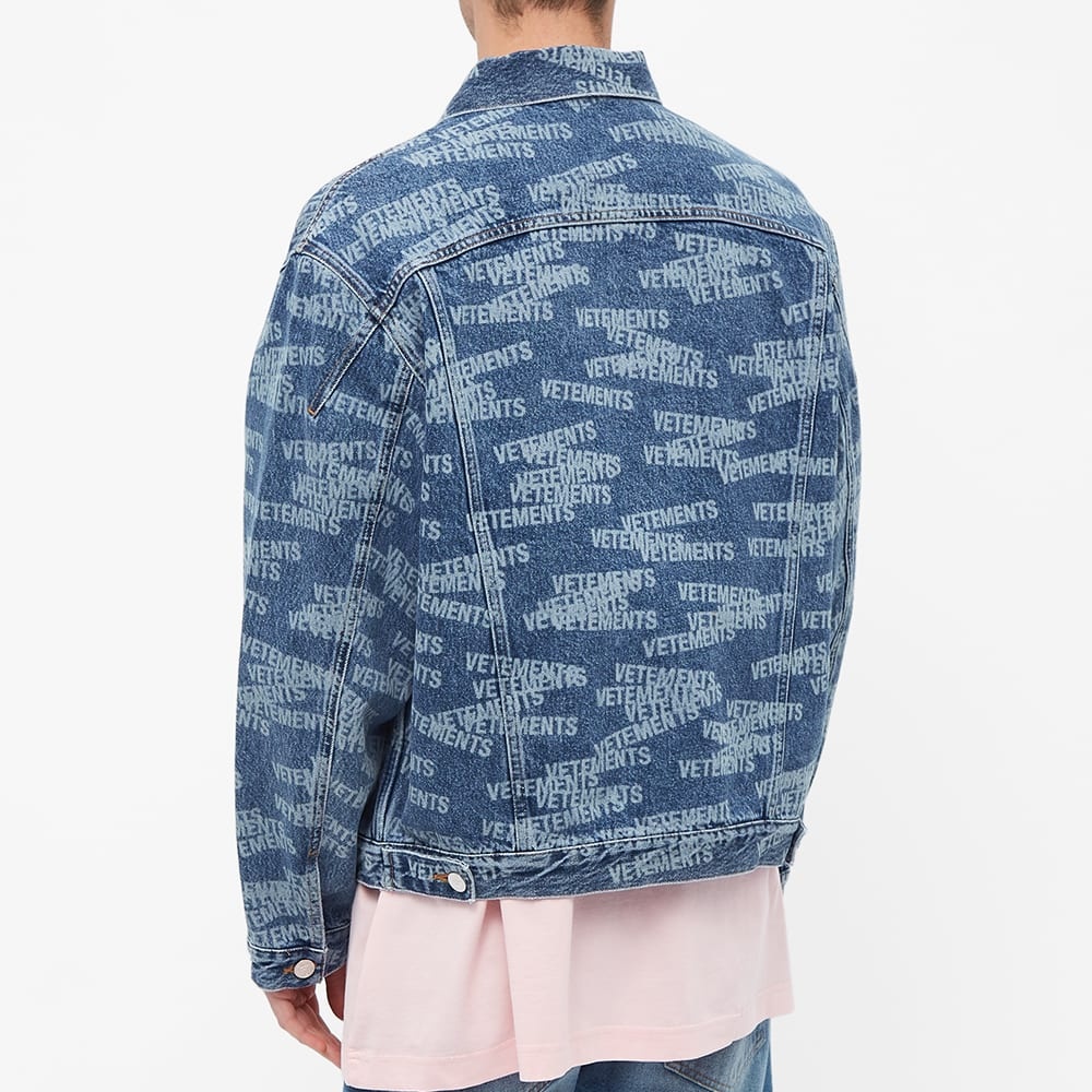 VETEMENTS All Over Logo Denim Jacket - 6