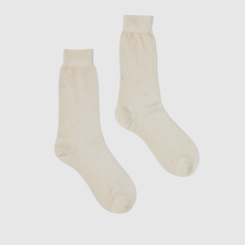 GUCCI GG knit silk cotton socks outlook