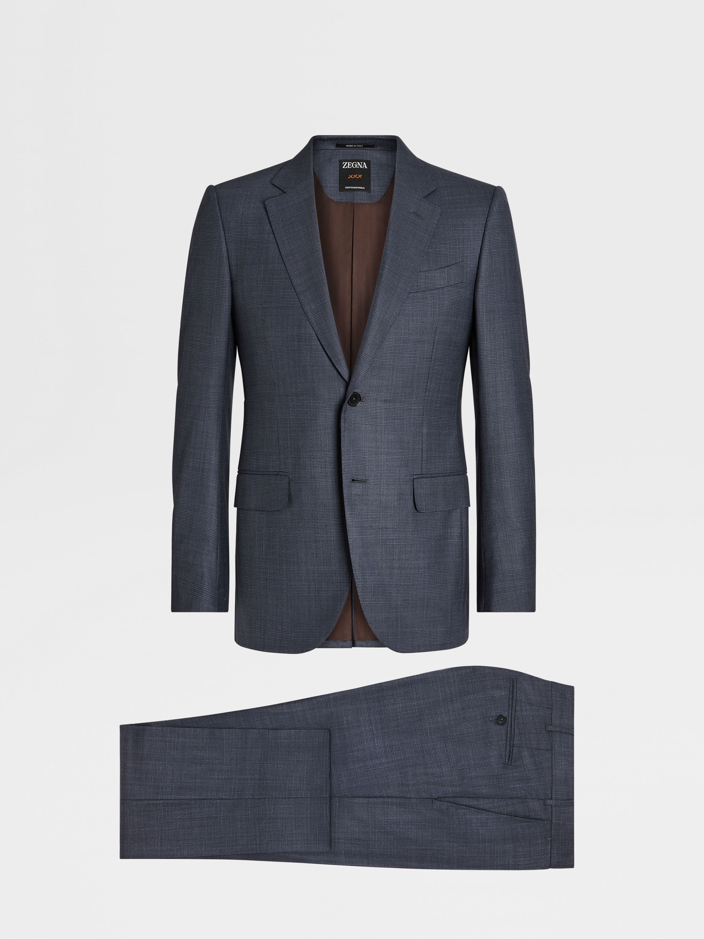 LIGHT BLUE AND BLUE CENTOVENTIMILA WOOL SUIT - 1