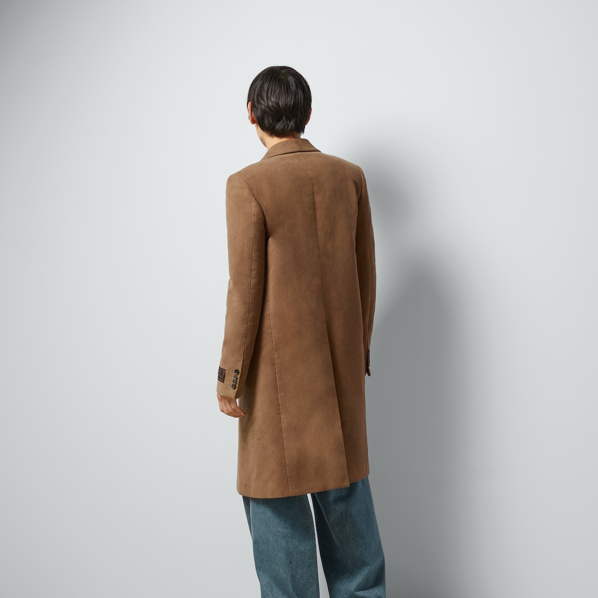 Smooth coat with Gucci Web label - 7