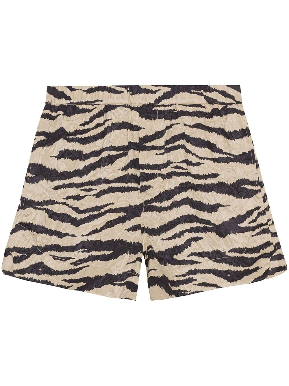 zebra-print crinked shorts - 1