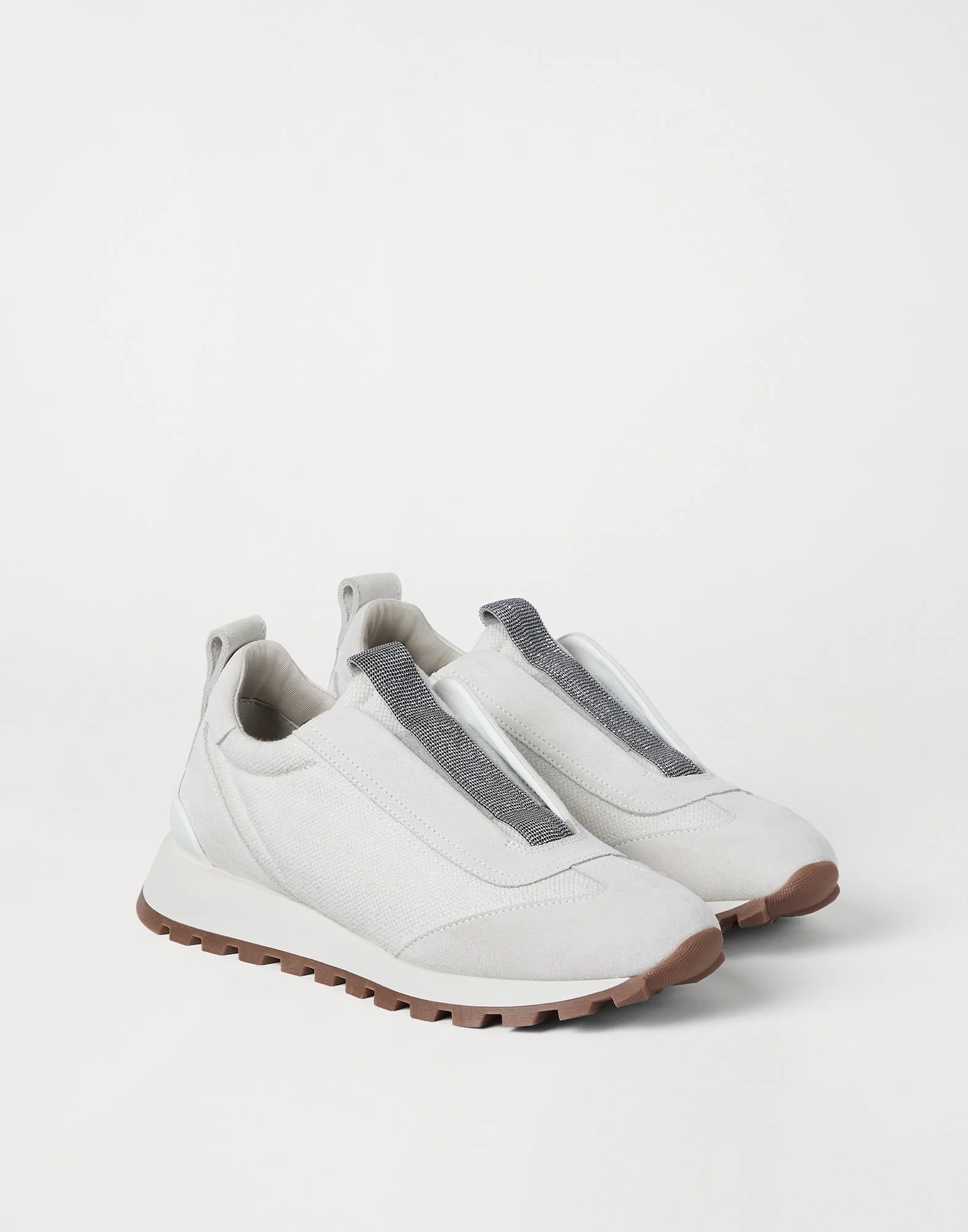 Canvas and suede runners with precious detail - 1