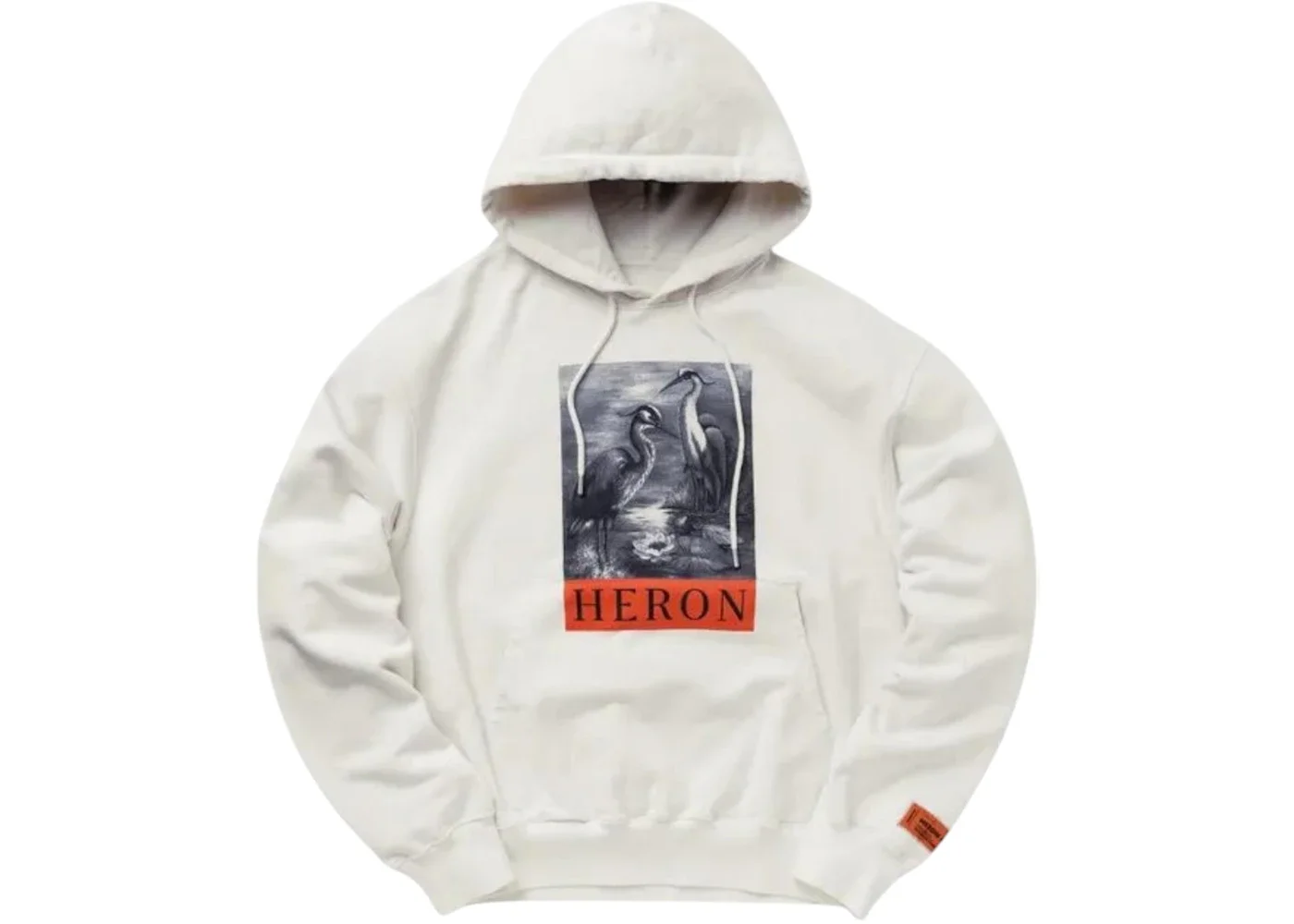 Heron Preston Boxed Heron Logo Hoodie White - 1