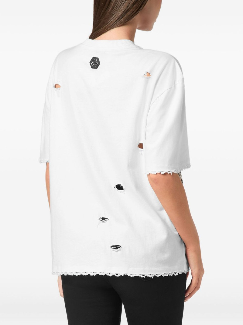 sequin-embellished distressed T-shirt 3