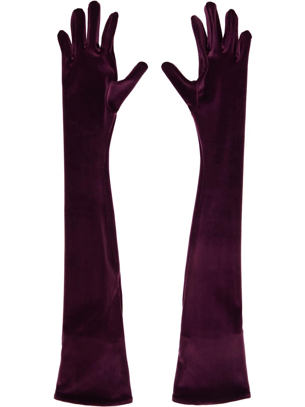Burgundy Velour Gloves - 2